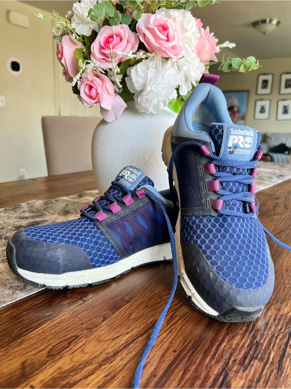 Timberland PRO Navy Blue Work Sneakers with Purple Accents